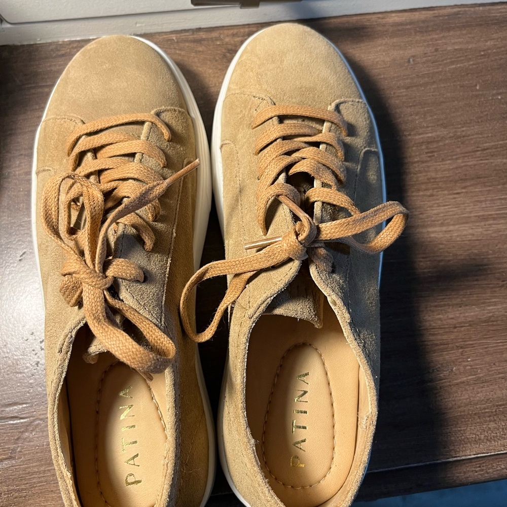 Patina Women's Tan Suede Sneakers